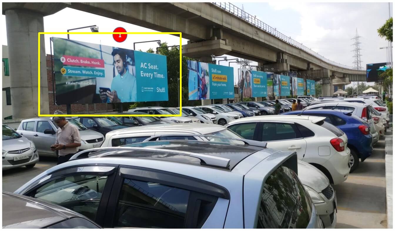 Option No.3 Outdoor Unipole Advertising at Entrance DLF Cyber Hub, Gurugram