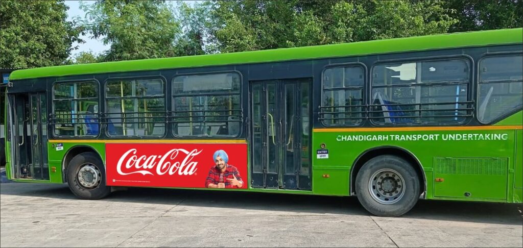 advertising on buses in chandigarh, bus branding in chandigarh, CTU Bus Branding In Chandigarh, CTU Bus Advertisement Campaign, Outdoor Advertising In Chandigarh