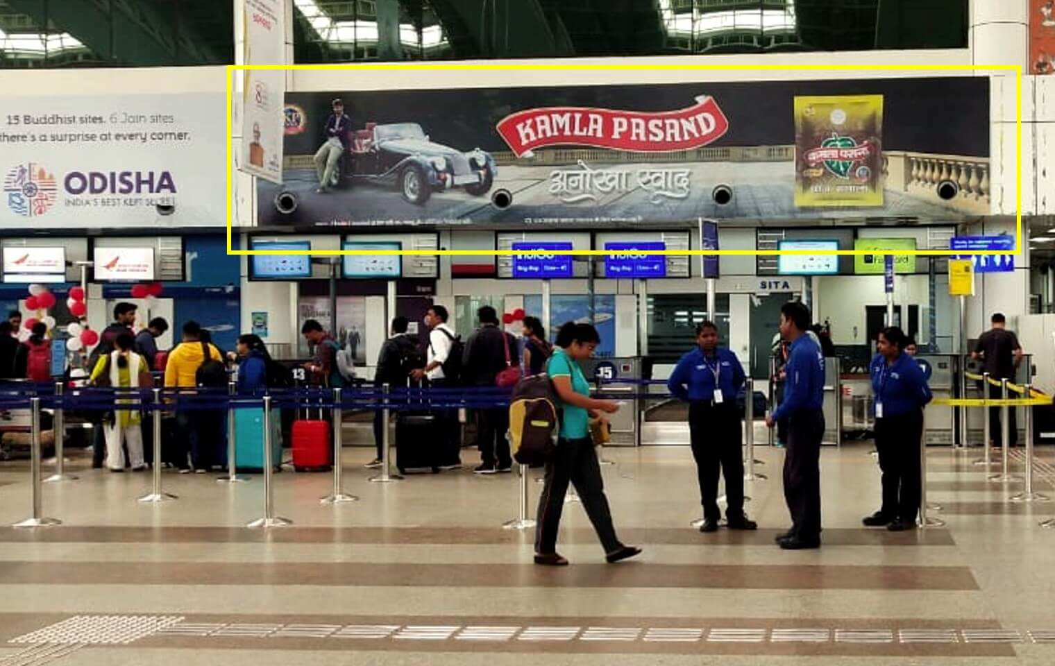 Option No.2 Wall Branding at Departure at Bhubaneswar International Airport