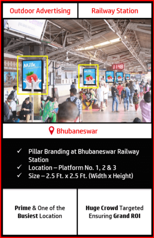 outdoor advertising in bhubaneswar railway station, bhubaneswar railway advertising, railway station branding in bhubaneswar, outdoor advertising agency in bhubaneswar