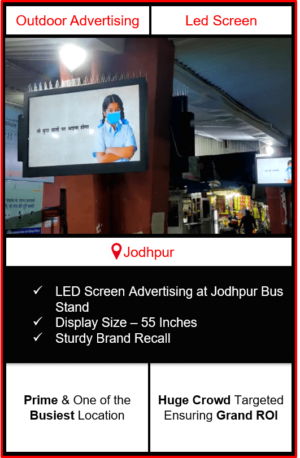 advertising in jodhpur bus stand, led screen advertising on jodhpur bus stand, Rajasthan State Road Transport Corporation Bus Stand Advertising, Outdoor Advertising Agency In Rajasthan