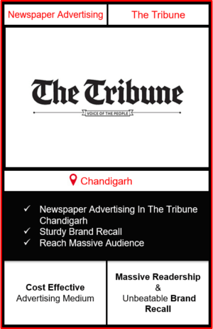 advertising in the tribune newspaper, advertising in the tribune chandigarh, tribune newspaper advertising chandigarh edition, newspaper advertising agency in chandigarh