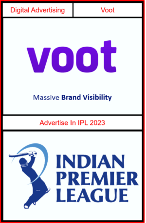 advertising in ipl 2023, advertisement in ipl, advertising in ipl on voot, voot advertising agency, ipl 2023 advertising agency