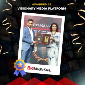 Big Media Kart received prestigious Times Achievers Award by Times Group as Visionary Media Platform by Tisca Chopra