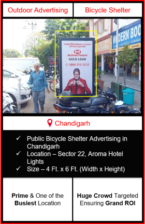 Public Bicycle Shelter Advertising In Chandigarh, Outdoor Advertising In Chandigarh, outdoor advertising agency in chandigarh, cycle stand advertising in chandigarh