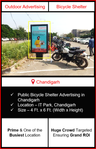 Public Bicycle Shelter Advertising In Chandigarh, Outdoor Advertising In Chandigarh, outdoor advertising agency in chandigarh, cycle stand advertising in chandigarh